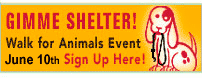 Gimme Shelter! Walk June 10th.